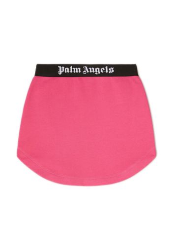 Palm Angels Kids logo-print cotton skirt - Rosa