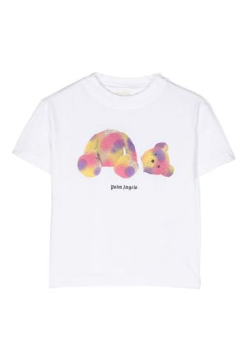 Palm Angels Kids T-Shirt mit Teddy - Weiß
