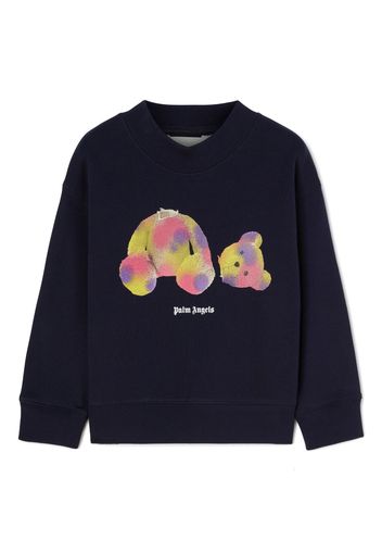 Palm Angels Kids logo-print cotton jumper - Blau