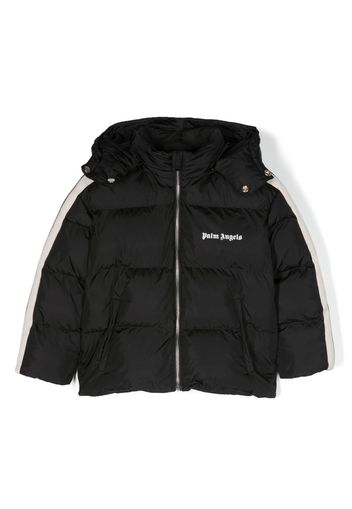 Palm Angels Kids logo-print hooded puffer jacket - Schwarz