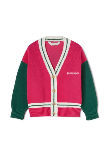 Palm Angels Kids Cardigan in Colour-Block-Optik - Rosa