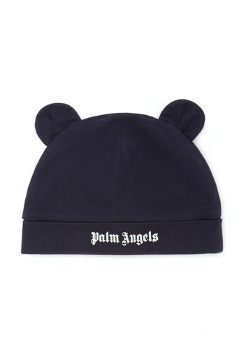 Palm Angels Kids Beanie mit Logo-Print - Blau