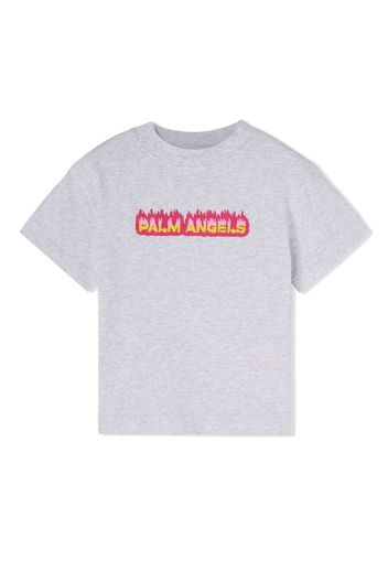 Palm Angels Kids T-Shirt mit Logo-Print - Grau