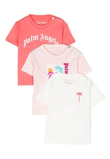 Palm Angels Kids logo-print cotton T-shirt - Weiß