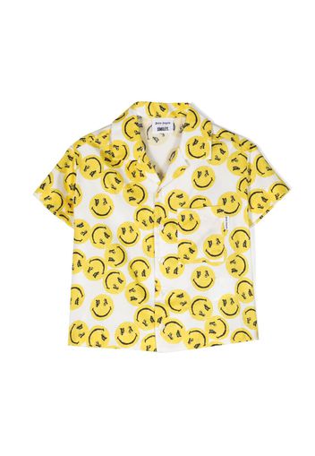 Palm Angels Kids smiley-face cotton shirt - Gelb