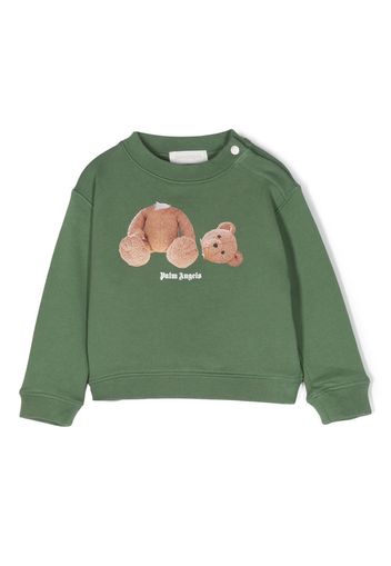 Palm Angels Kids Bear graphic-print cotton sweatshirt - Grün