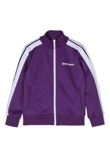 Palm Angels Kids logo-print zip-fastening bomber jacket - Violett
