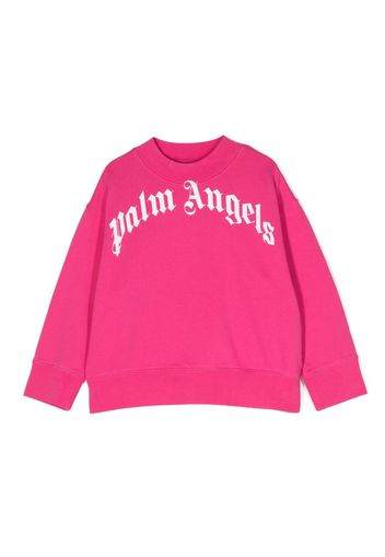 Palm Angels Kids logo-print organic cotton sweatshirt - Rosa