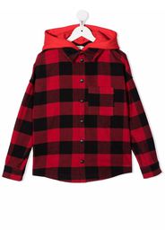 Palm Angels Kids HOODIE LOGO OVER SHIRT RED WHITE - Rot