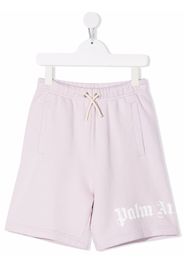 Palm Angels Kids logo-print track shorts - Rosa