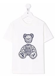 Palm Angels Kids T-SHIRT TEDDY PEASLY WHITE NAVY BLUE - Weiß