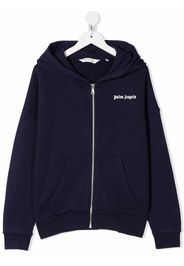 Palm Angels Kids CLASSIC OVER LOGO HOODIE ZIP NAVY BLUE - Blau