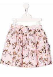 Palm Angels Kids palm-tree print A-line mini skirt - Rosa