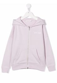 Palm Angels Kids logo-print zip-up hoodie - Violett