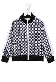 Palm Angels Kids logo check print jacket - Weiß