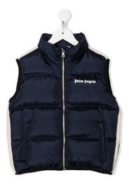 Palm Angels Kids logo-print padded gilet - Blau