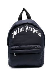 Palm Angels Kids logo-patch zip-up backpack - Blau