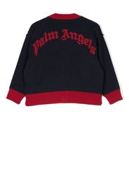 Palm Angels Kids two-tone wool cardigan - Blau