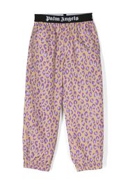 Palm Angels Kids leopard-print straight-leg track pants - Nude