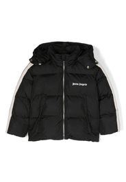 Palm Angels Kids logo-print hooded puffer jacket - Schwarz