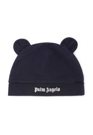 Palm Angels Kids Beanie mit Logo-Print - Blau