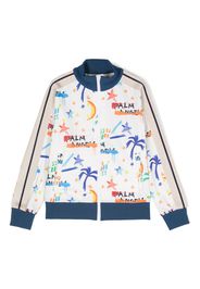 Palm Angels Kids graphic-print logo bomber jacket - Nude