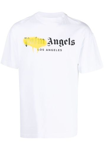 Palm Angels T-Shirt mit Spray-Logo - Weiß