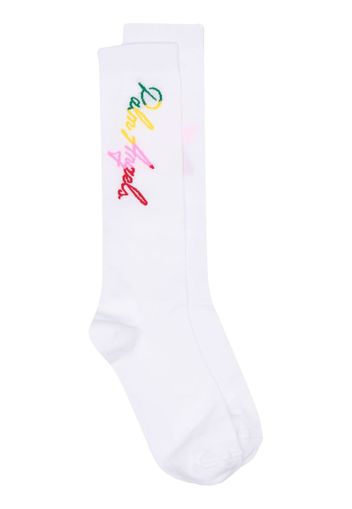 Palm Angels Socken mit Logo-Print - Weiß