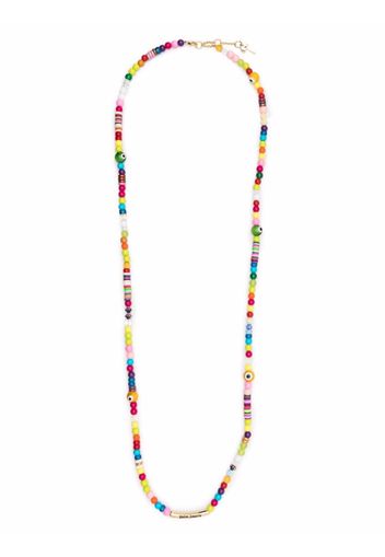 Palm Angels long Logo Rainbow beaded necklace - Rosa