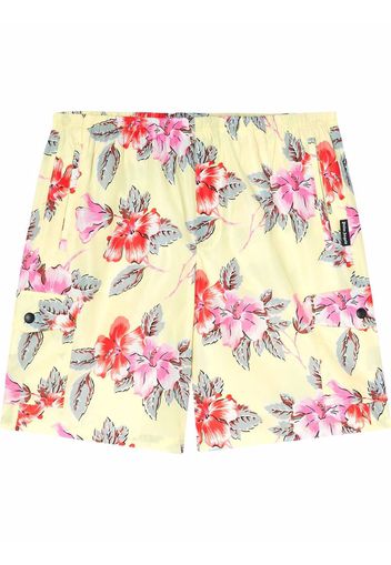 Palm Angels Badeshorts mit Hibiskus-Print - Gelb