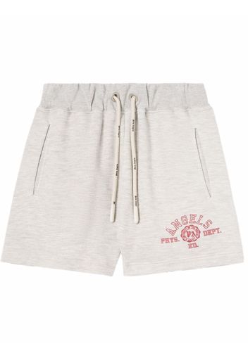 Palm Angels COLLEGE SWEATSHORTS MELANGE GREY RED - Grau