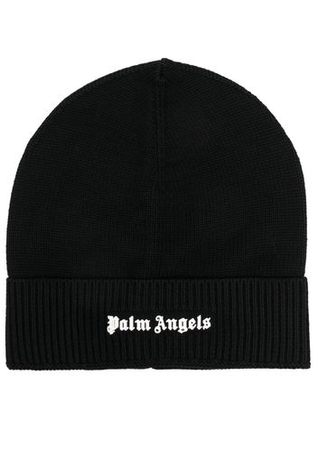 Palm Angels logo-embroidered beanie - Schwarz