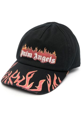 Palm Angels Flames logo-print baseball cap - Schwarz