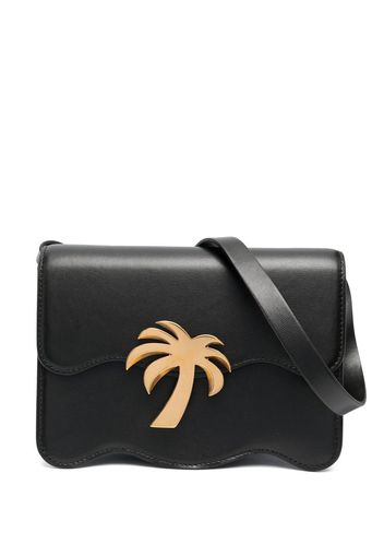 Palm Angels Schultertasche aus Leder - Schwarz