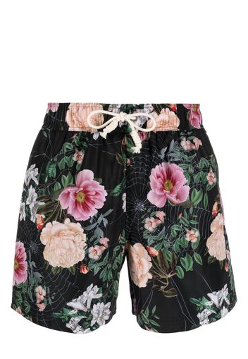 Palm Angels Spring floral-print swim shorts - Schwarz