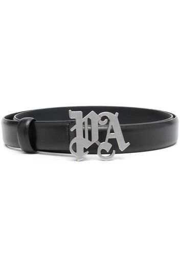 Palm Angels Monogram Caviar logo-buckle belt - Schwarz