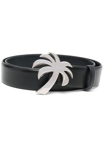 Palm Angels Palm Tree-buckle leather belt - Schwarz