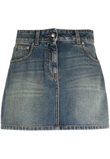 Palm Angels star-motif denim mini skirt - Blau