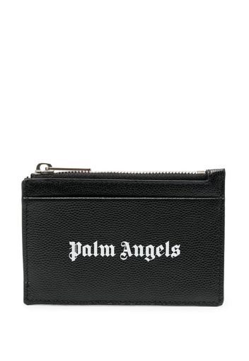 Palm Angels Kartenetui mit Gotik-Print - Schwarz