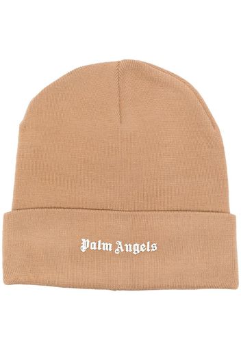 Palm Angels logo-print knit beanie - Nude