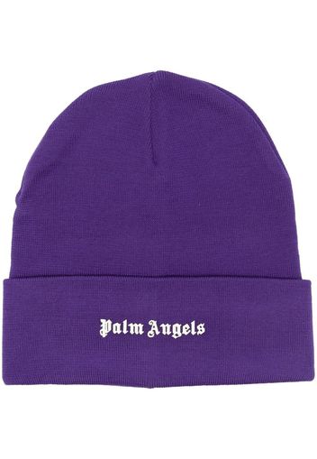 Palm Angels logo-print knit beanie - Violett