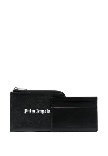 Palm Angels logo-print zip-fastening wallet - Schwarz