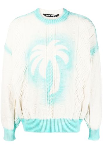 Palm Angels logo-print knitted sweatshirt - Weiß