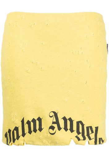 Palm Angels GD Destroyed straight skirt - Gelb