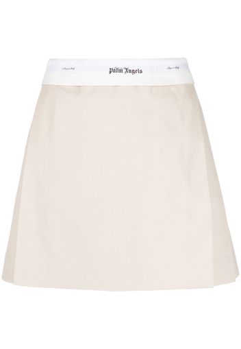 Palm Angels reverse waistband pleated miniskirt - Nude