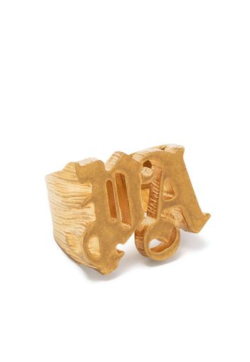 Palm Angels logo-lettering ring - Gold