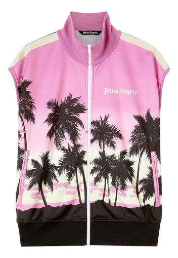 Palm Angels graphic-print zip-up track vest - Violett