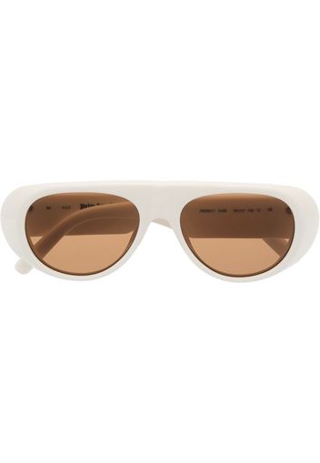 Palm Angels logo-plaque tinted sunglasses - Weiß