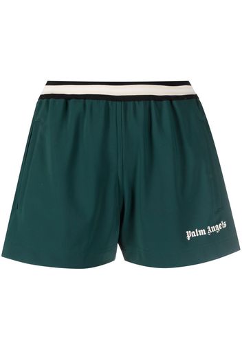 Palm Angels logo-print track shorts - Grün