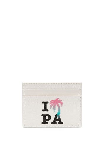 Palm Angels I Love PA leather cardholder - Weiß